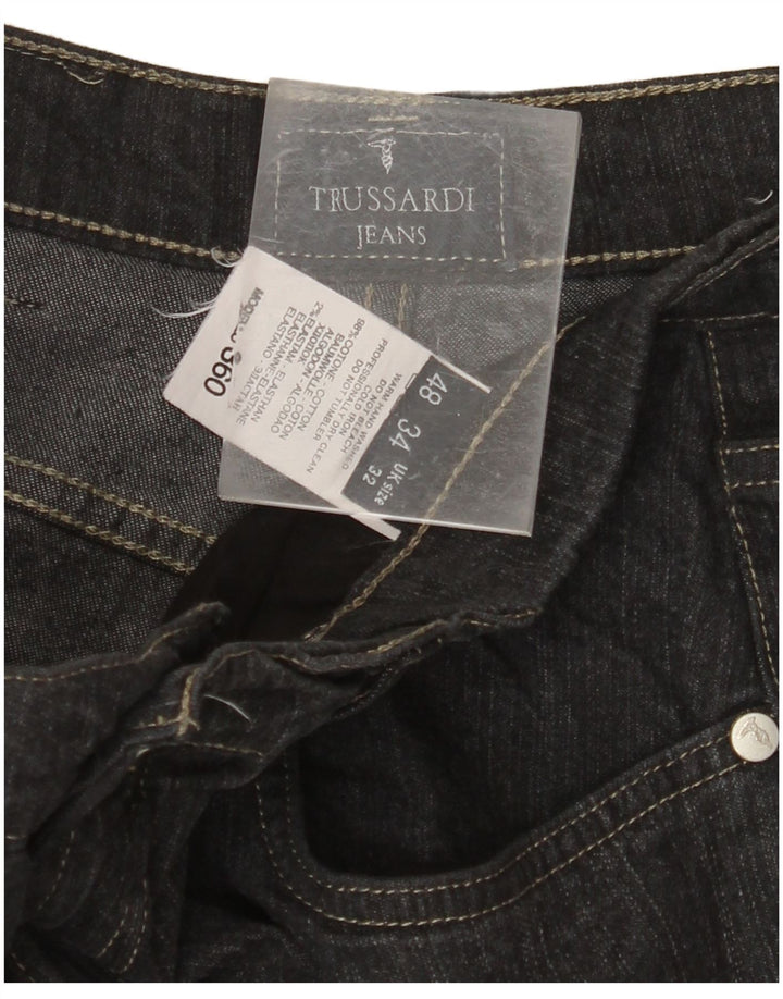 TRUSSARDI Ανδρικό τζιν ίσιο W32 L30 μαύρο βαμβακερό