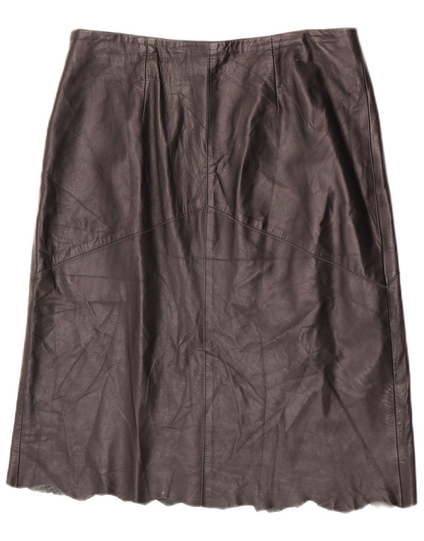 Vintage Γυναικεία Δερμάτινη Φούστα IT 48 XL W32 Μαύρη Δερμάτινη