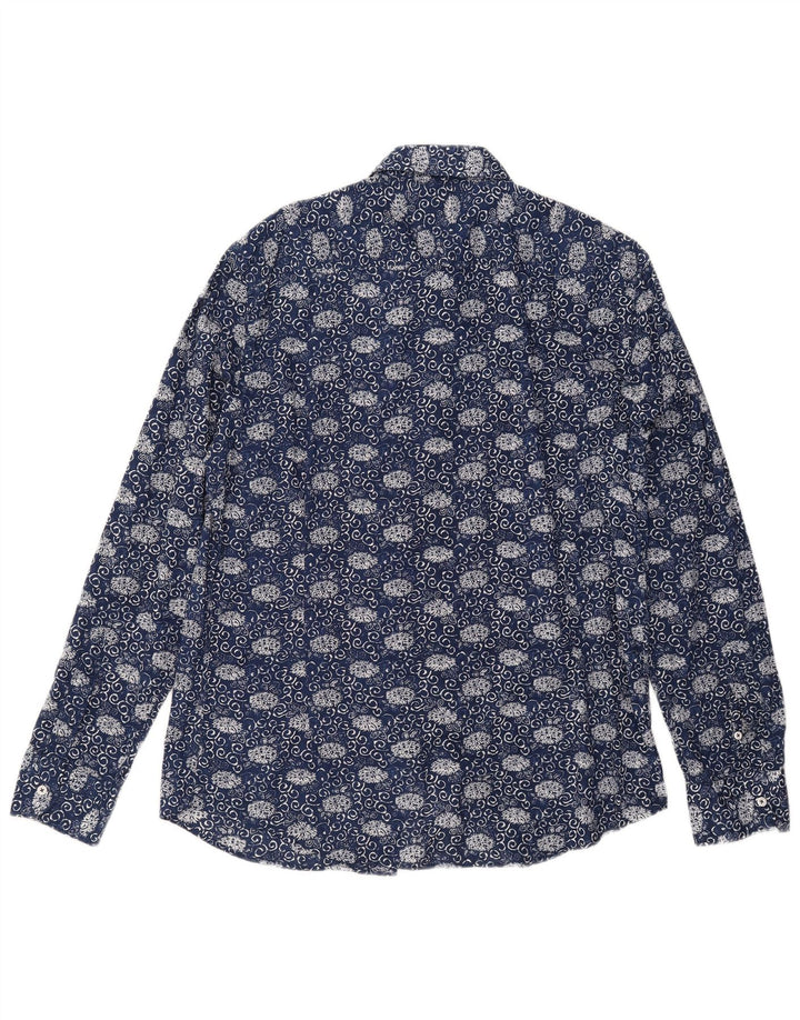 Ανδρικό πουκάμισο Massimo Dutti XL Navy Blue Floral