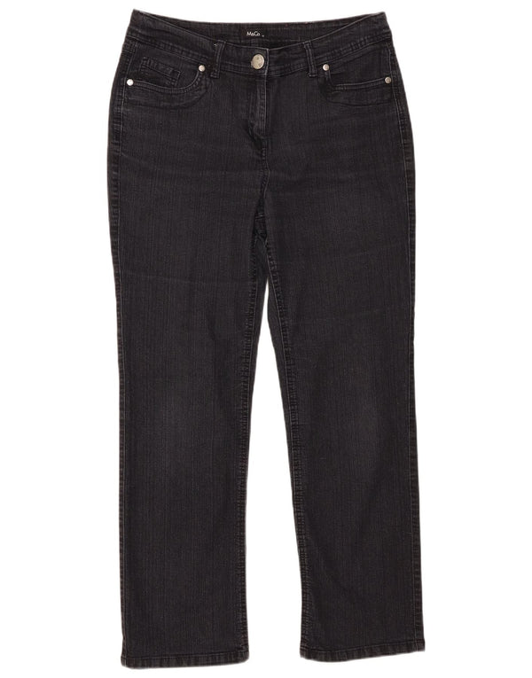M&Co Γυναικεία Straight Jeans UK 14 Large W34 L27 Black
