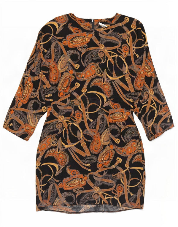 Perceptions Γυναικείο φόρεμα με μανίκια 3/4 UK 8 Small Black Paisley