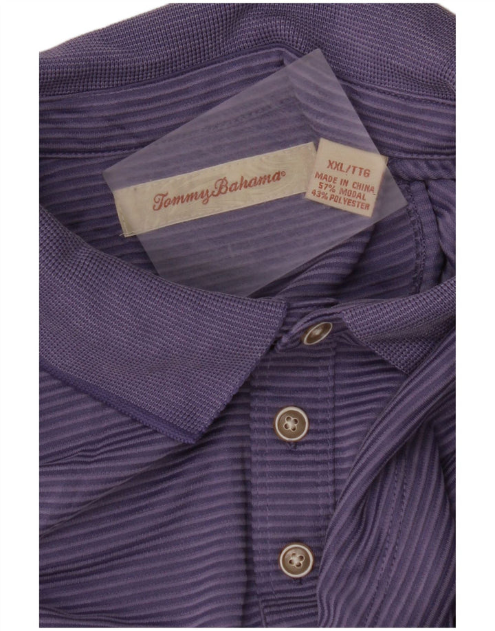 Ανδρικό μπλουζάκι πόλο TOMMY BAHAMA 2XL Purple Pinstripe Modal