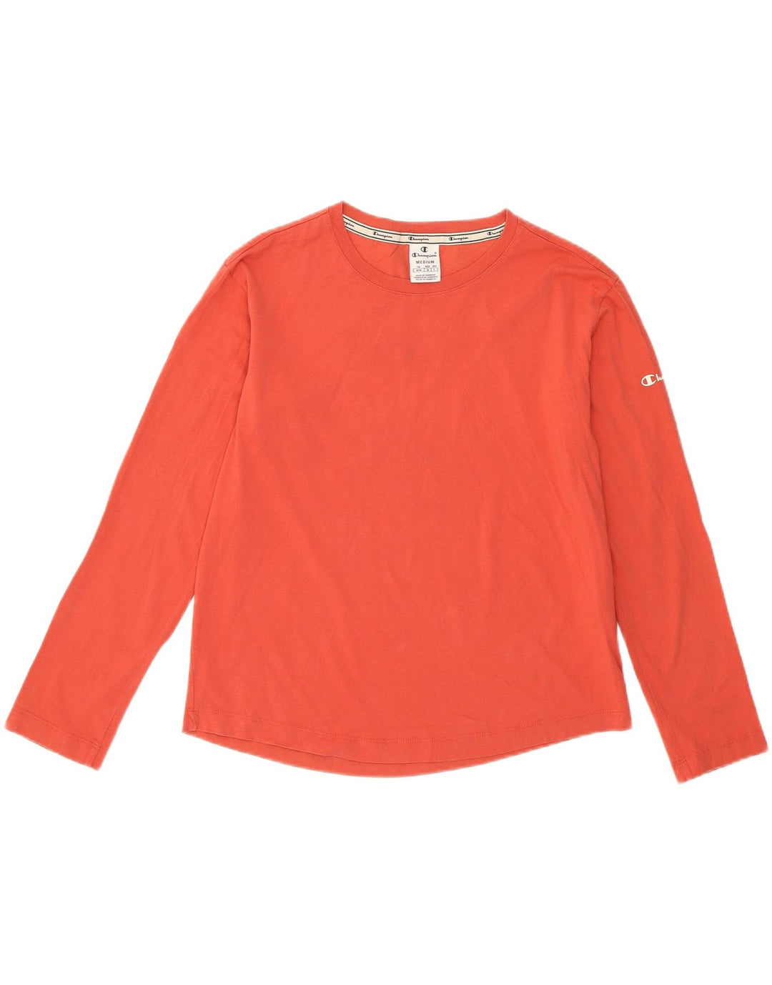 CHAMPION Womens Graphic Top Long Sleeve UK 14 Medium Red Cotton Vintage Champion and Second-Hand Champion from Messina Hembry 