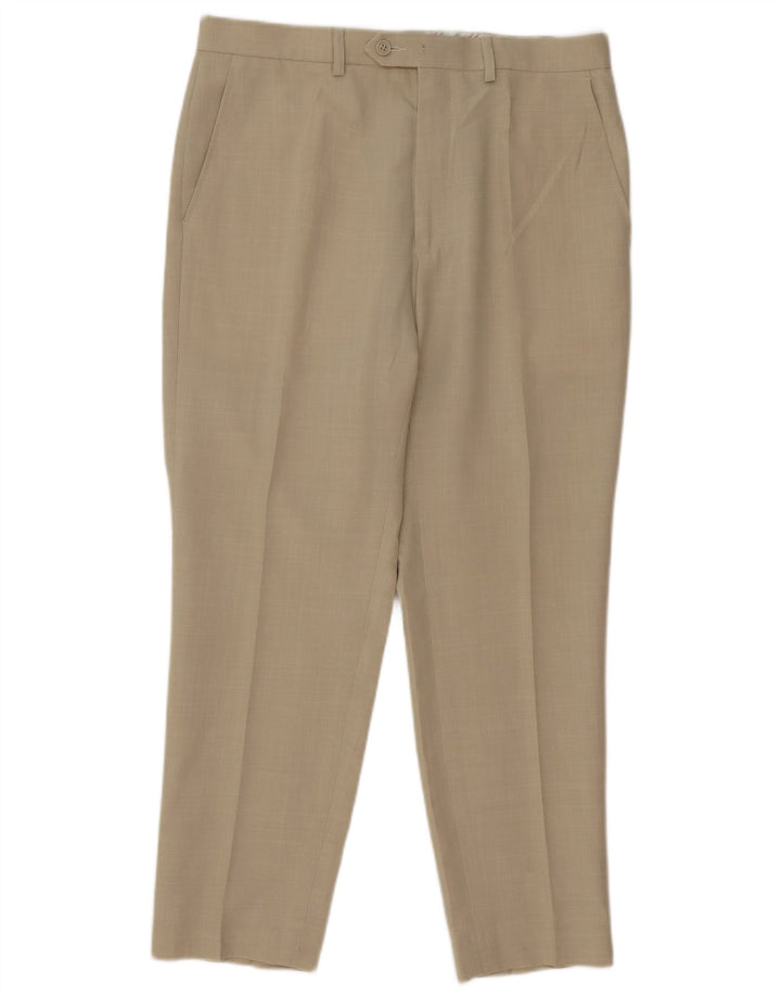 Ανδρικό ίσιο παντελόνι Marks & Spencer W34 L28 Beige Polyester