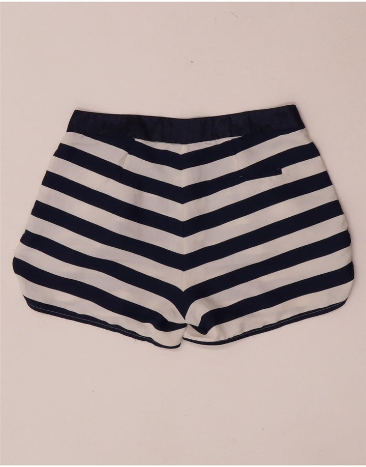 Zara Γυναικείο σορτς Chino Small W26 Navy Blue ριγέ πολυεστέρα