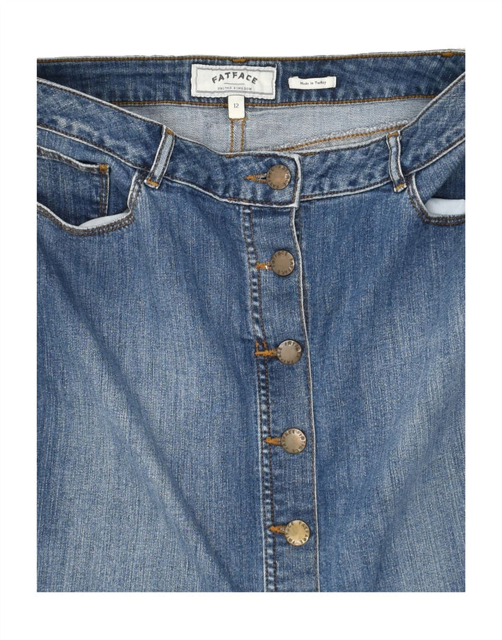 FAT FACE Womens Denim Skirt UK 12 Medium W32 Blue Cotton Vintage Fat Face and Second-Hand Fat Face from Messina Hembry 