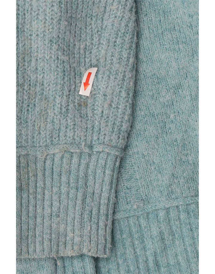White Stuff Γυναικείο Crop Oversized Ζακέτα πουλόβερ UK 10 Small Blue