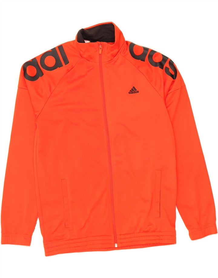 ADIDAS Boys Graphic Tracksuit Top Jacket 15-16 Years Orange Polyester Vintage Adidas and Second-Hand Adidas from Messina Hembry 