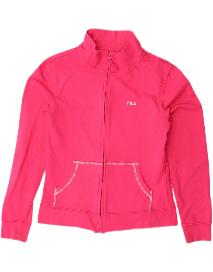FILA Womens Crop Tracksuit Top Jacket UK 12 Medium Pink Cotton Vintage Fila and Second-Hand Fila from Messina Hembry 