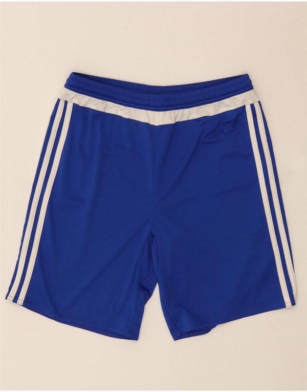 Adidas Boys Aeroready Sport Shorts 13-14 Years  Blue Striped Polyester