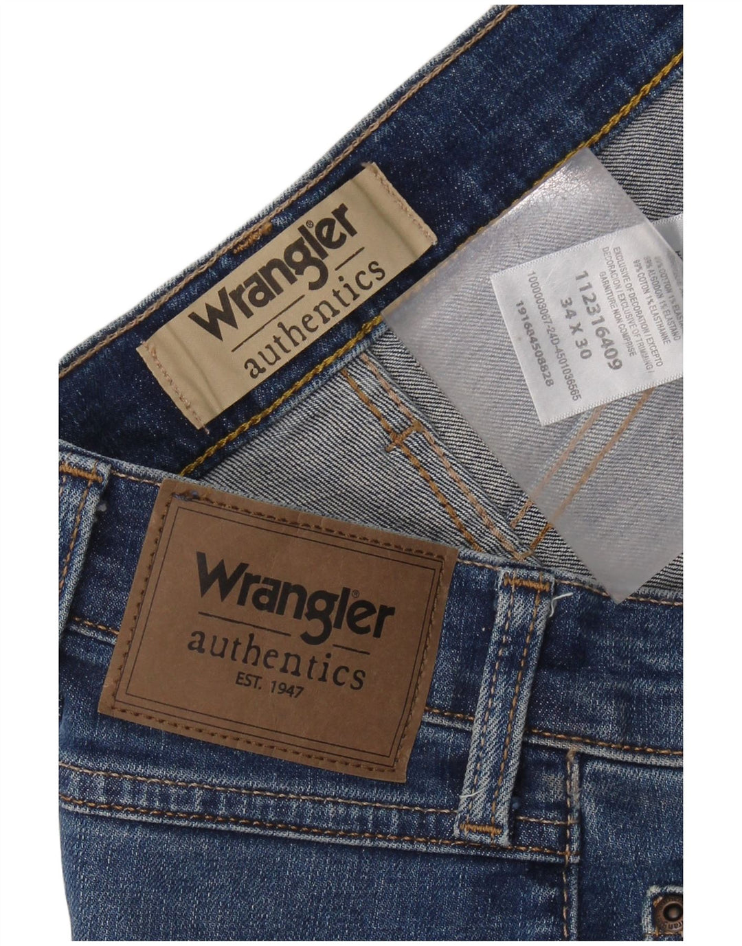 Ανδρικό τζιν WRANGLER ίσιο W34 L30 Μπλε βαμβακερό