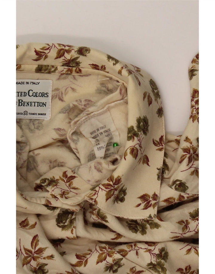 Γυναικείο πουκάμισο Benetton UK 14 Medium Beige Floral Viscose
