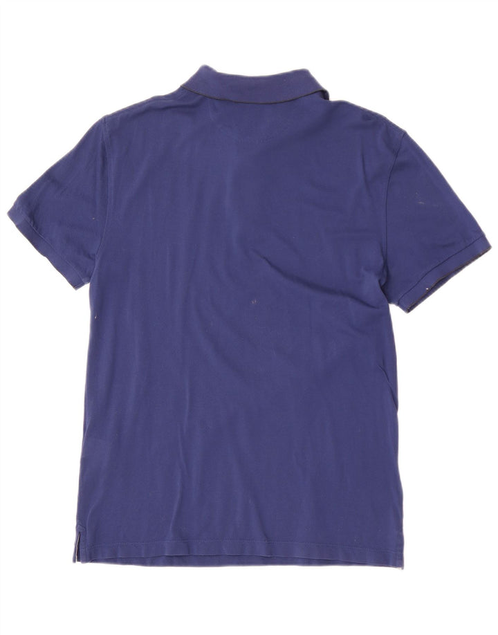 Ανδρικό μπλουζάκι πόλο Hackett Slim Fit, μεσαίο μπλε βαμβακερό
