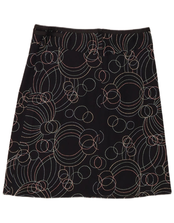 Topshop Γυναικεία Φούστα Α-γραμμής UK 12 Medium W32 Μαύρη γεωμετρική βαμβακερή