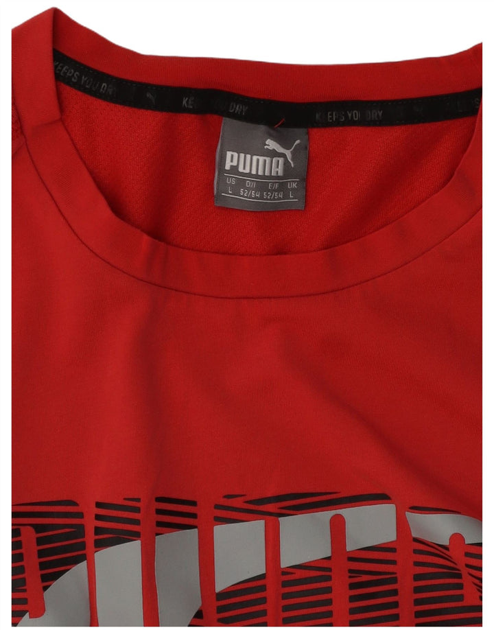 Ανδρικό γραφικό μπλουζάκι Puma Top μεγάλο κόκκινο
