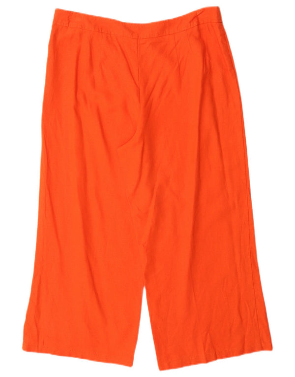 Marks & Spencer Γυναικείο Παντελόνι Capri UK 12 Medium W30 L23 Πορτοκαλί Λευκό