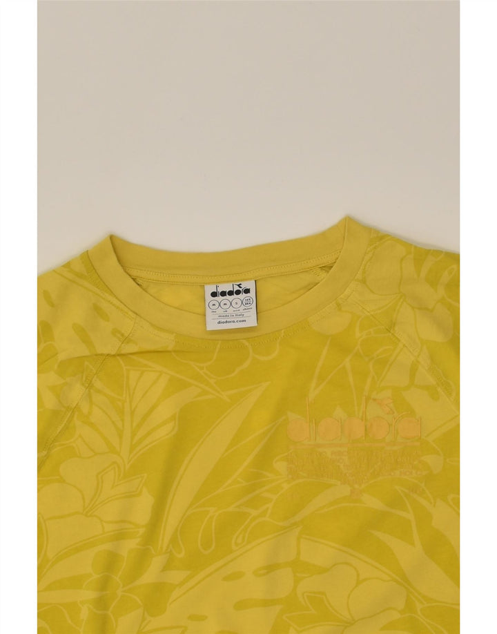 DIADORA Girls Graphic T-Shirt Top 15-16 Years Medium Green Floral Cotton | Vintage Diadora | Thrift | Second-Hand Diadora | Used Clothing | Messina Hembry 