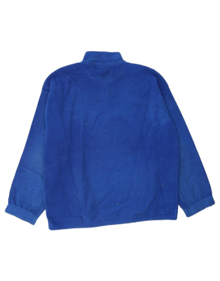 FILA Mens Zip Neck Fleece Jumper IT 50 Medium Blue Polyester