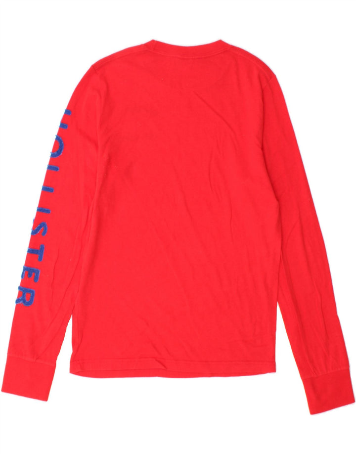 HOLLISTER Mens Graphic Top Long Sleeve Small Red Cotton Vintage Hollister and Second-Hand Hollister from Messina Hembry 