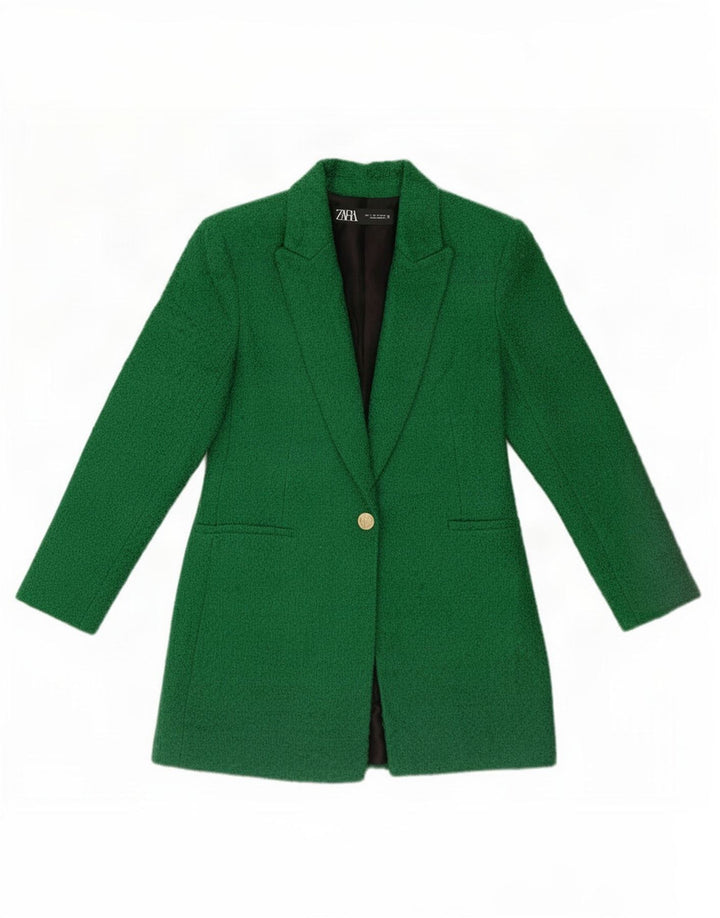Zara Γυναικείο Μπουφάν Blazer UK 10 Μικρό Πράσινο Ακρυλικό