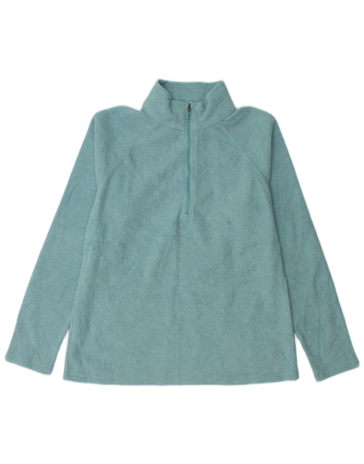 Eddie Bauer γυναικείο φερμουάρ με λαιμόκοψη φλις άλμα UK 14 μεσαίο μπλε πολυεστέρας