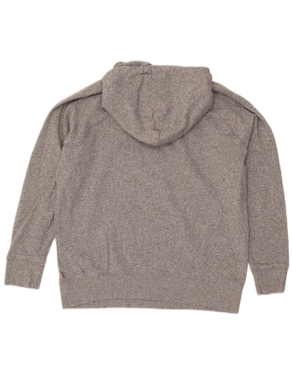 LEVI'S Γυναικεία υπερμεγέθη γραφικά κουκούλα UK 10 Small Grey Flecked