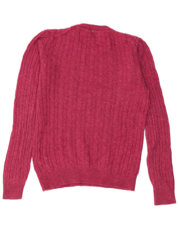 Jack Wills Γυναικείο πουλόβερ με λαιμόκοψη UK 12 Medium Burgundy
