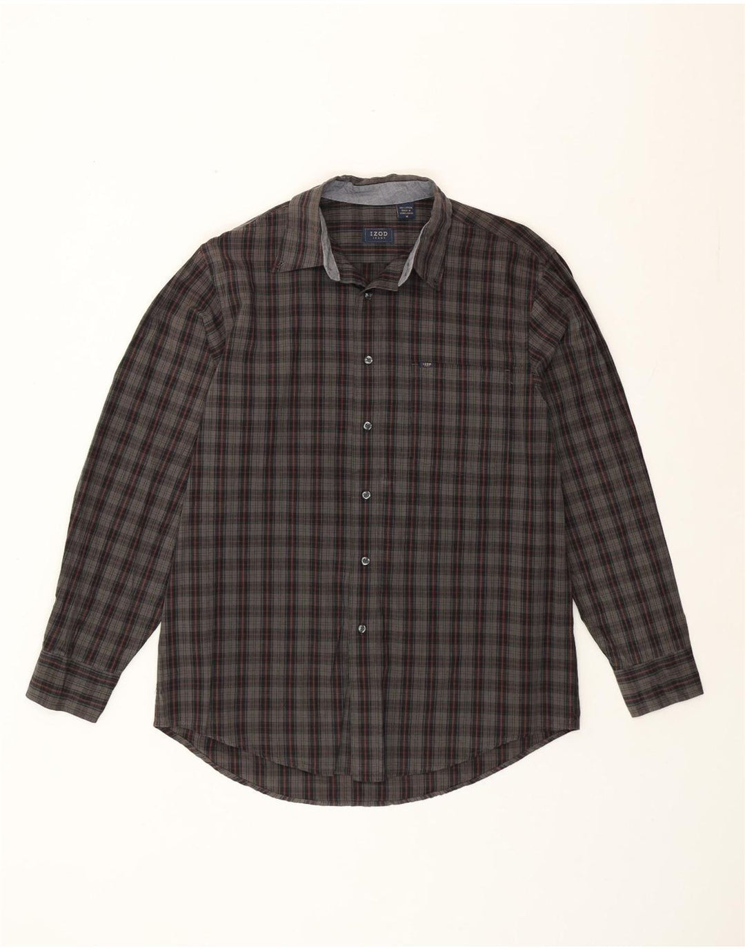 Ανδρικό καρό πουκάμισο Izod, μεσαίο γκρι, βαμβακερό