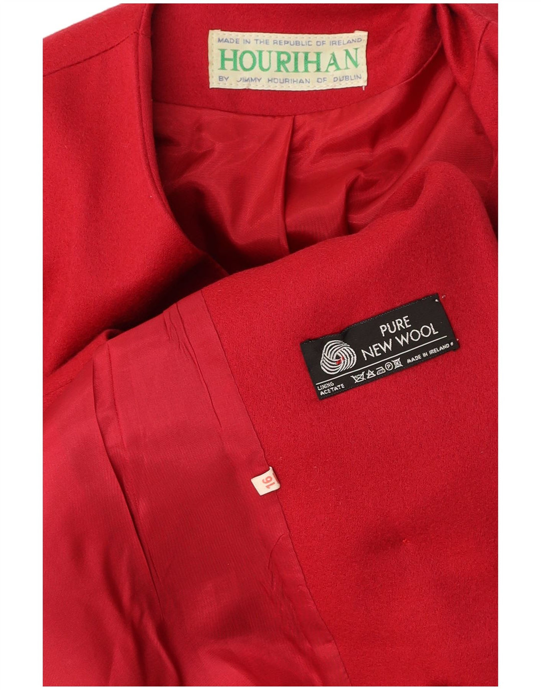 JIMMY HOURIHAN Γυναικείο διπλό μπουφάν μπλέιζερ UK 16 μεγάλο μπορντό