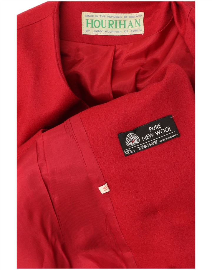 JIMMY HOURIHAN Γυναικείο διπλό μπουφάν μπλέιζερ UK 16 μεγάλο μπορντό