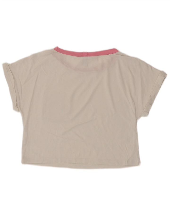 BENETTON Γυναικείο T-Shirt Peanuts Crop Top UK 6 XS Λευκό βαμβακερό