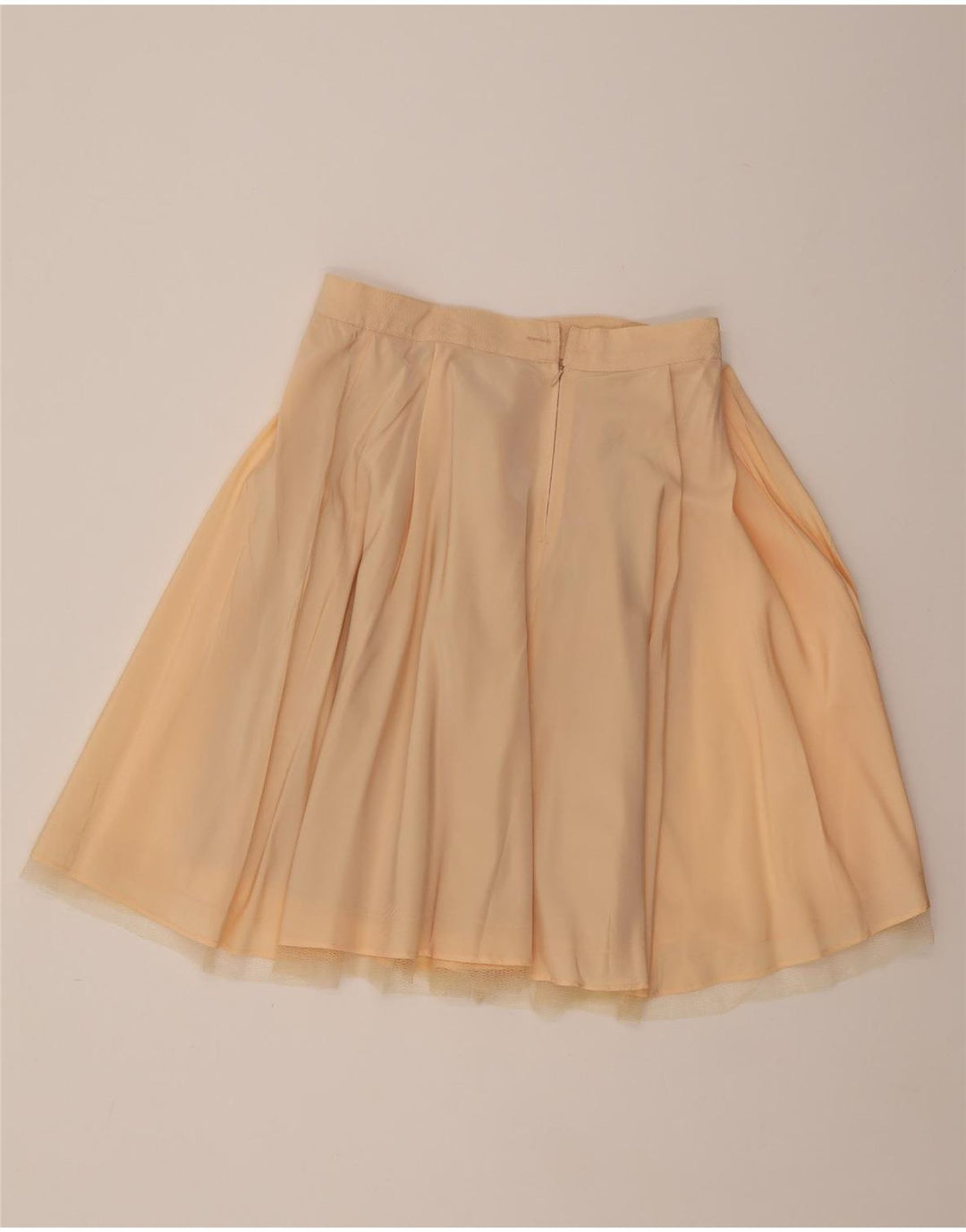 VINTAGE Womens A-Line Skirt W28 Medium Beige Acetate Vintage Vintage and Second-Hand Vintage from Messina Hembry 