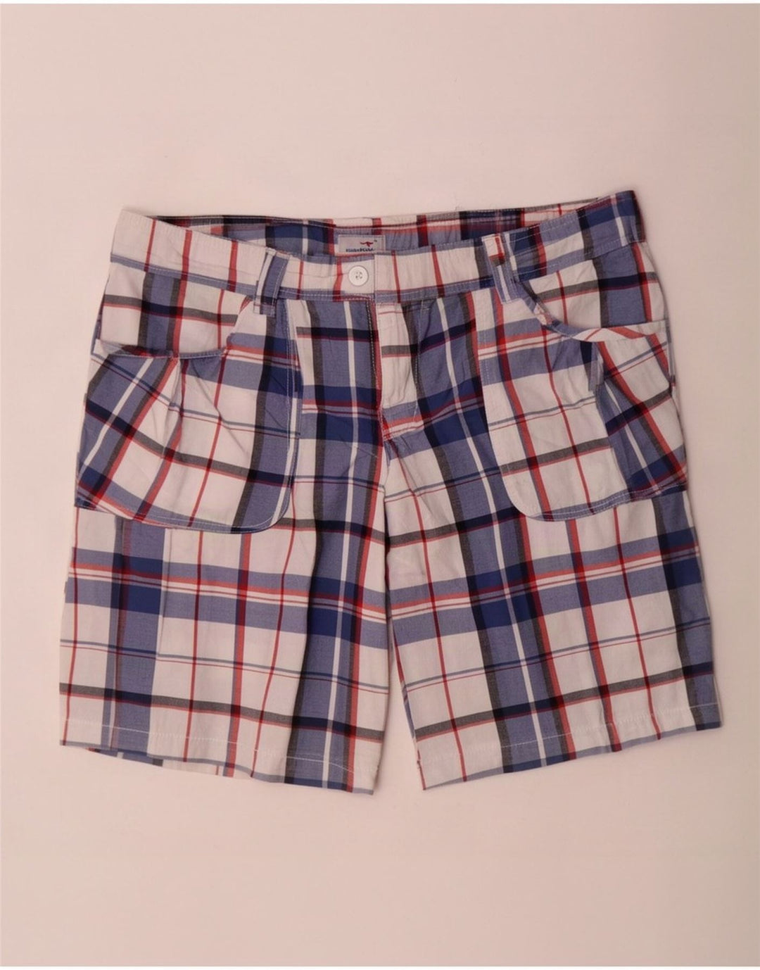 Γυναικείο σορτς βερμούδας Kangaroos UK 12 Medium W32 Blue Check Cotton