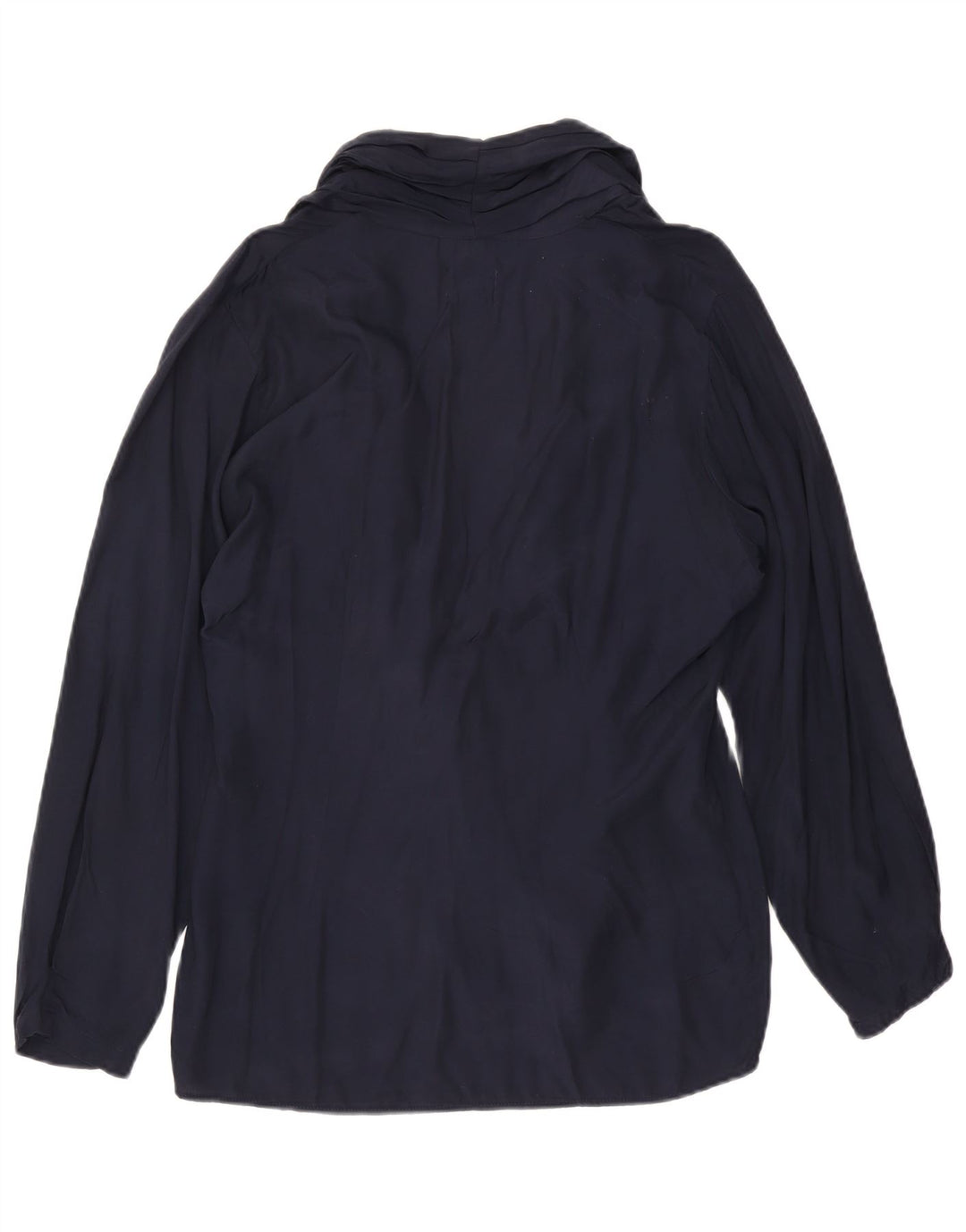 Benetton Γυναικείο πουκάμισο Wrap Μπλούζα IT 46 Large Navy Blue Viscose