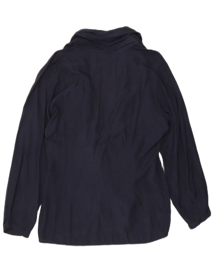 Benetton Γυναικείο πουκάμισο Wrap Μπλούζα IT 46 Large Navy Blue Viscose