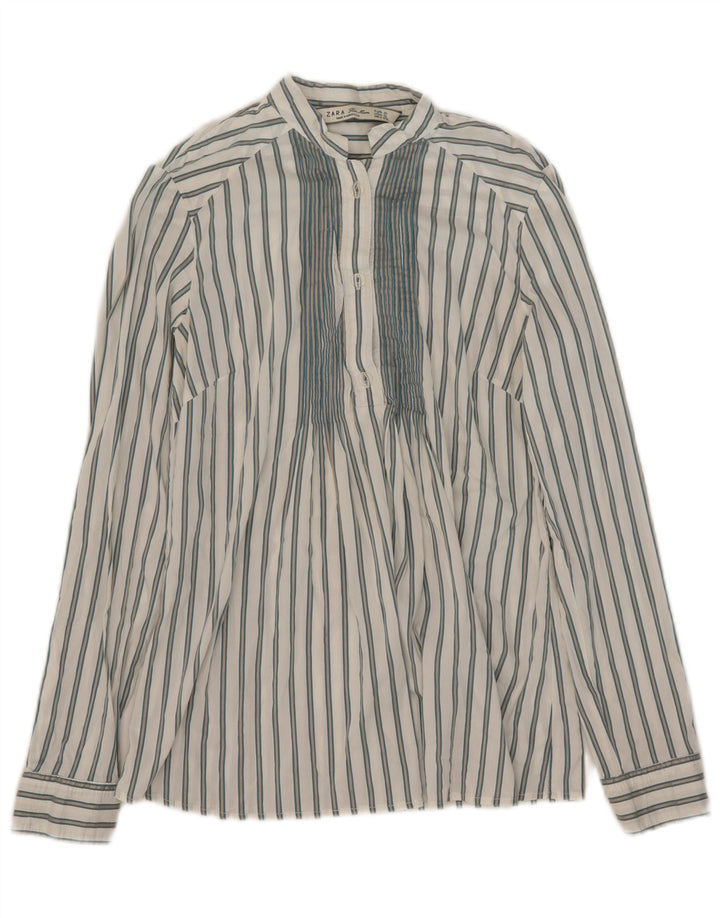 Zara Γυναικείο πουλόβερ Πουκάμισο UK 10 Small White ριγέ