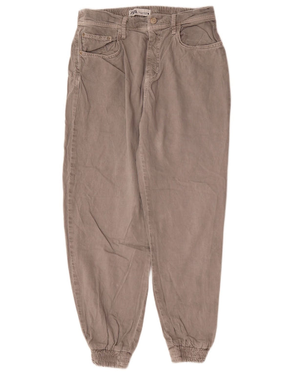 Zara Γυναικεία Joggers Tapered Jeans Medium W28 L26 Γκρι βαμβακερό