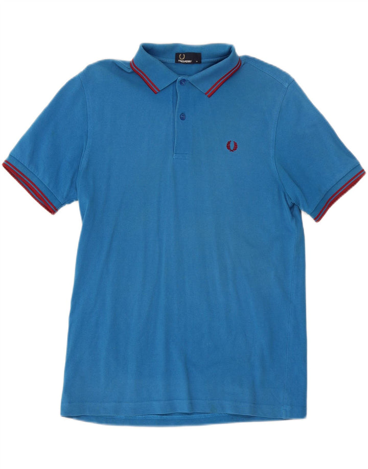 Fred Perry Ανδρικό πουκάμισο πόλο με μεσαίο μπλε βαμβακερό ριγέ