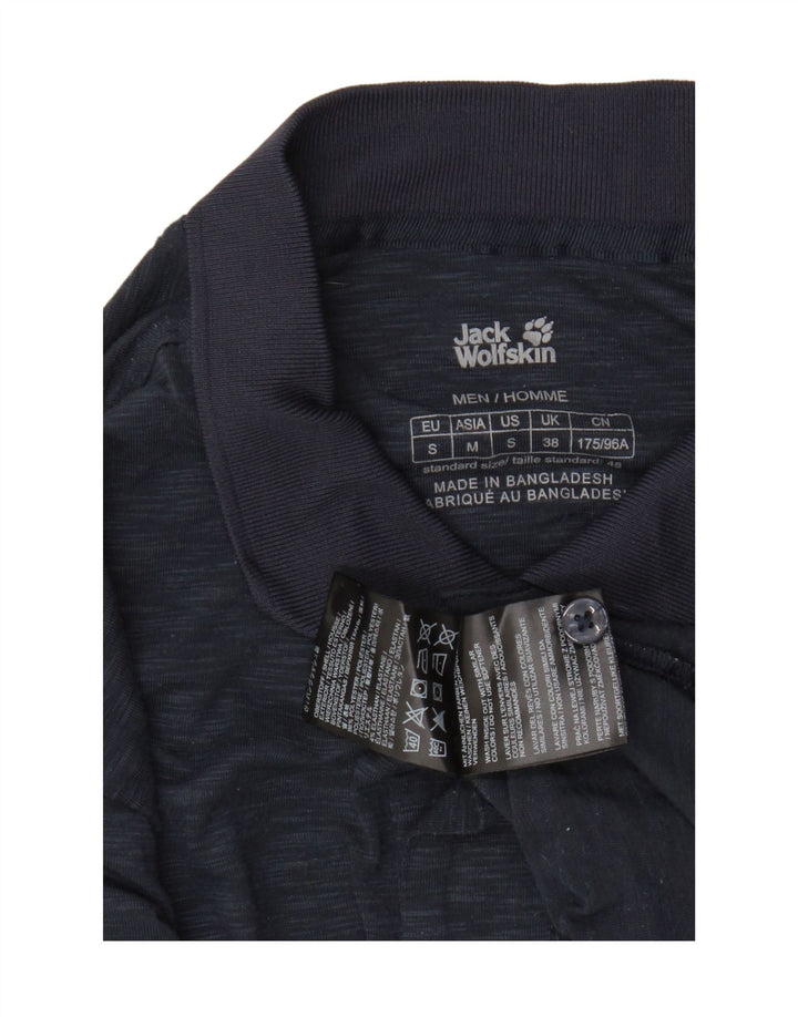 Ανδρικό μπλουζάκι πόλο JACK WOLFSKIN UK 38 Small Navy Blue Flecked Polyester