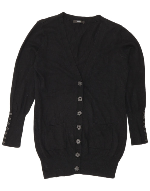 Marks & Spencer Γυναικείο πουλόβερ Longline Cardigan UK 12 Medium Black Viscose
