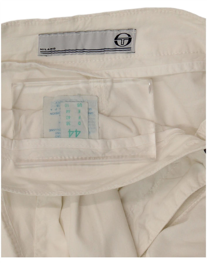 Sergio Tacchini Γυναικείο ίσιο παντελόνι Chino IT 44 Medium W30 L27 Λευκό