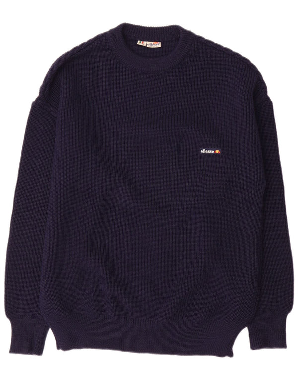 Ellesse Ανδρικό πουλόβερ με λαιμόκοψη IT 52 Large Navy Blue Wool