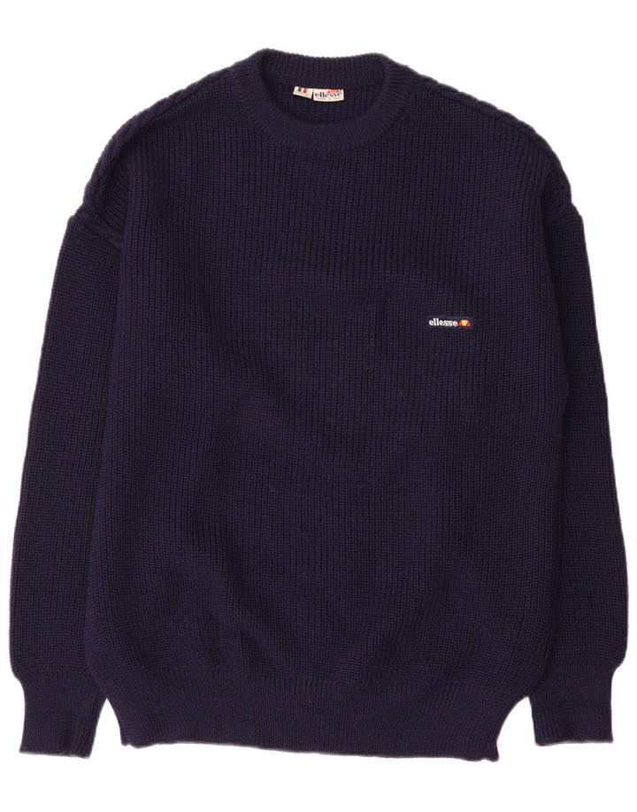 Ellesse Ανδρικό πουλόβερ με λαιμόκοψη IT 52 Large Navy Blue Wool