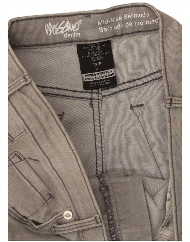 Mossimo Γυναικείο Power Stretch ψηλόμεσο τζιν σορτς US 12 Large W31 Γκρι