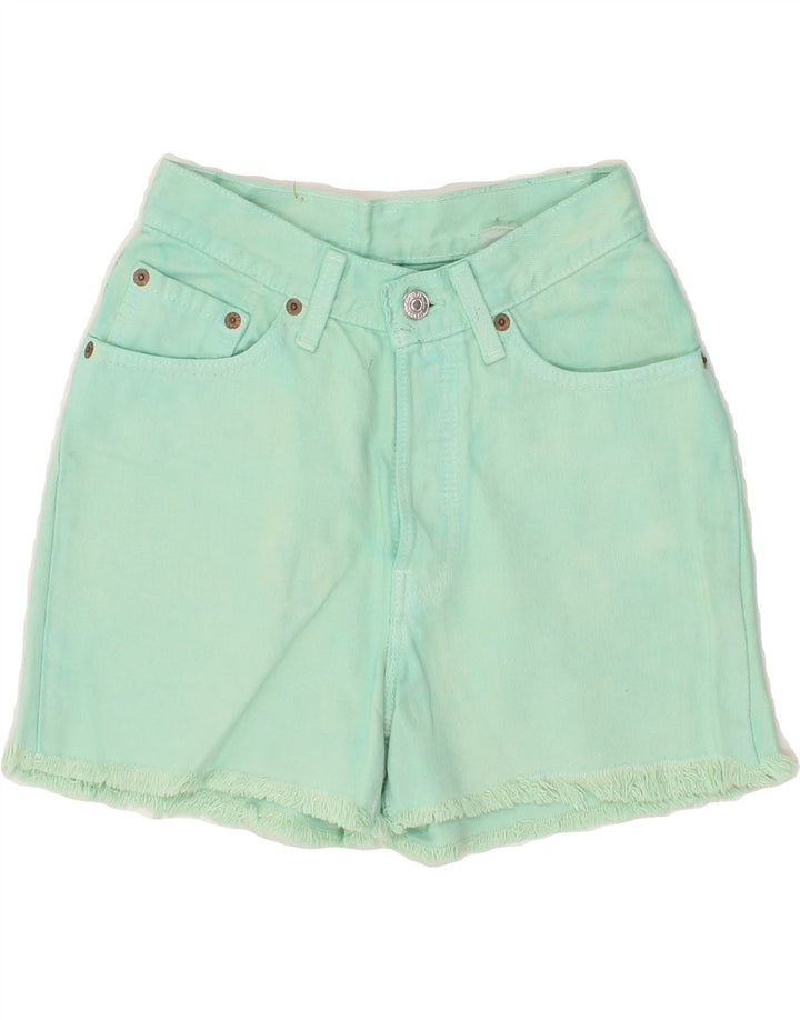 LEVI'S Womens Denim Shorts W25 XS Green Vintage Levi's and Second-Hand Levi's from Messina Hembry 