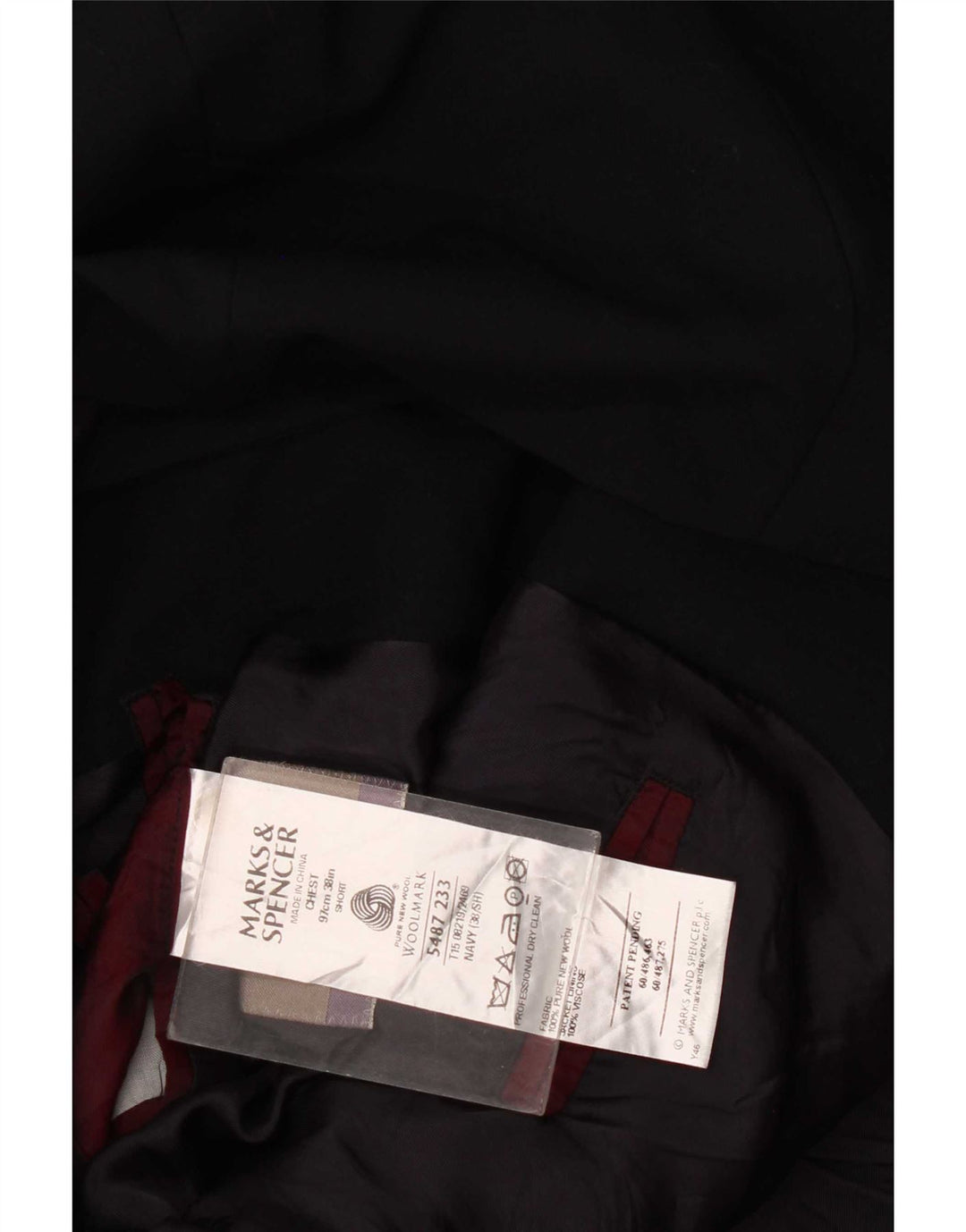 Marks & Spencer Ανδρικό μπλέιζερ με 3 κουμπιά μπουφάν UK 38 Medium Navy Blue New Wool