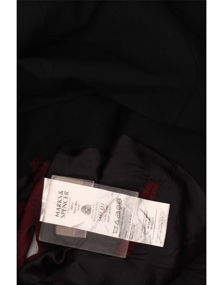 Marks & Spencer Ανδρικό μπλέιζερ με 3 κουμπιά μπουφάν UK 38 Medium Navy Blue New Wool