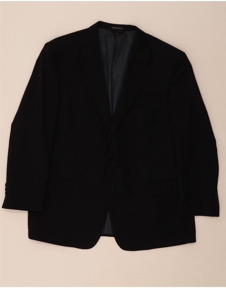 PIERRE CARDIN Mens 2 Button Blazer Jacket Size 46 2XL Navy Blue Pinstripe Vintage Pierre Cardin and Second-Hand Pierre Cardin from Messina Hembry 