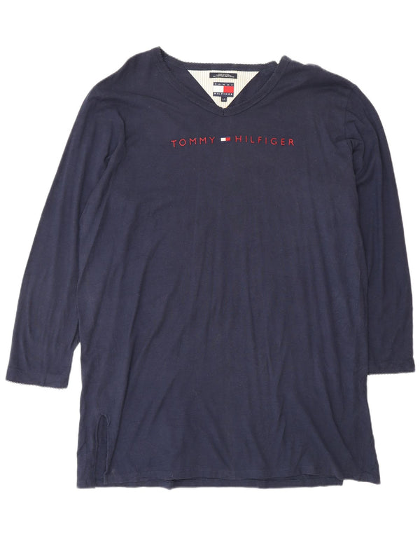 Tommy Hilfiger Womens Graphic Long Sleeve Tunic Top UK 16 Large Navy Blue