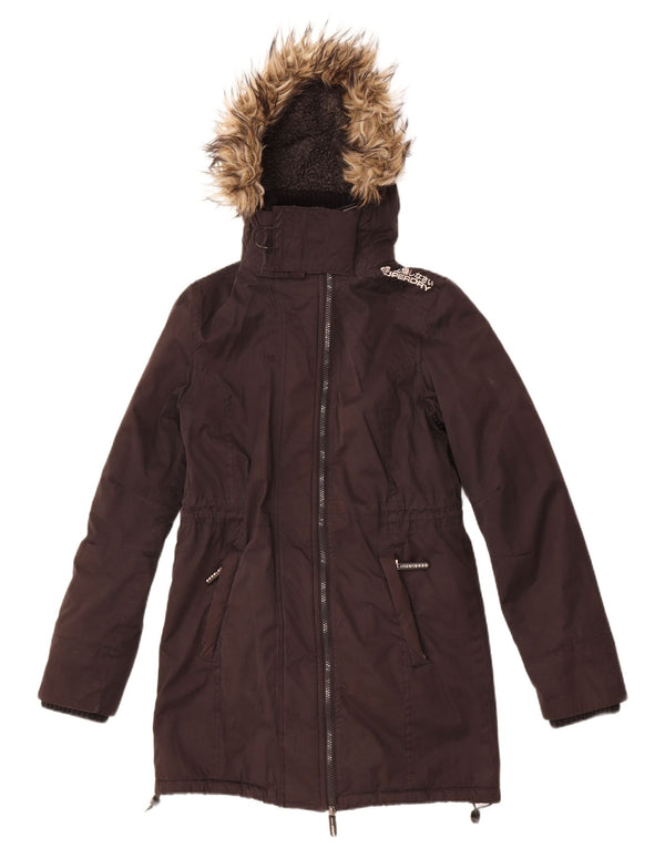 Superdry Γυναικείο Αντιανεμικό Παλτό UK 10 Small Black Polyester